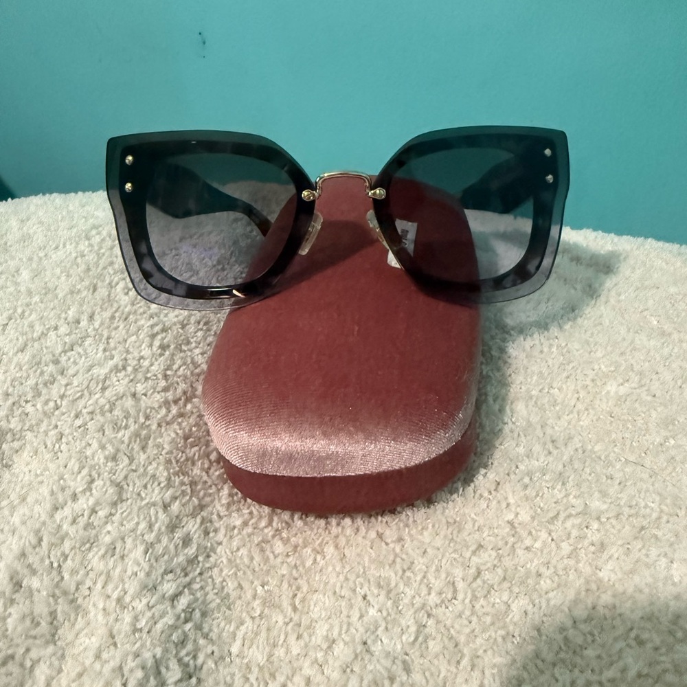 Miu Miu Black Oversized Square Sunglasses